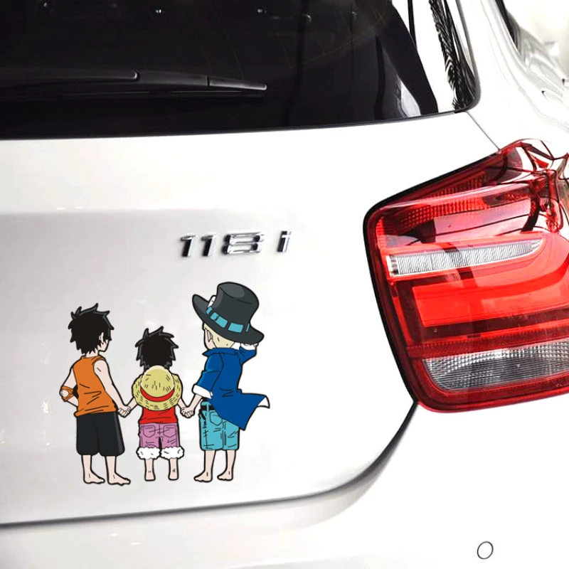 ONE PIECE Reflective Anime Stickers Monkey D. Luffy Car Window Glass Decorative Stickers Helmet Stickers Children\'s Toys Gifts