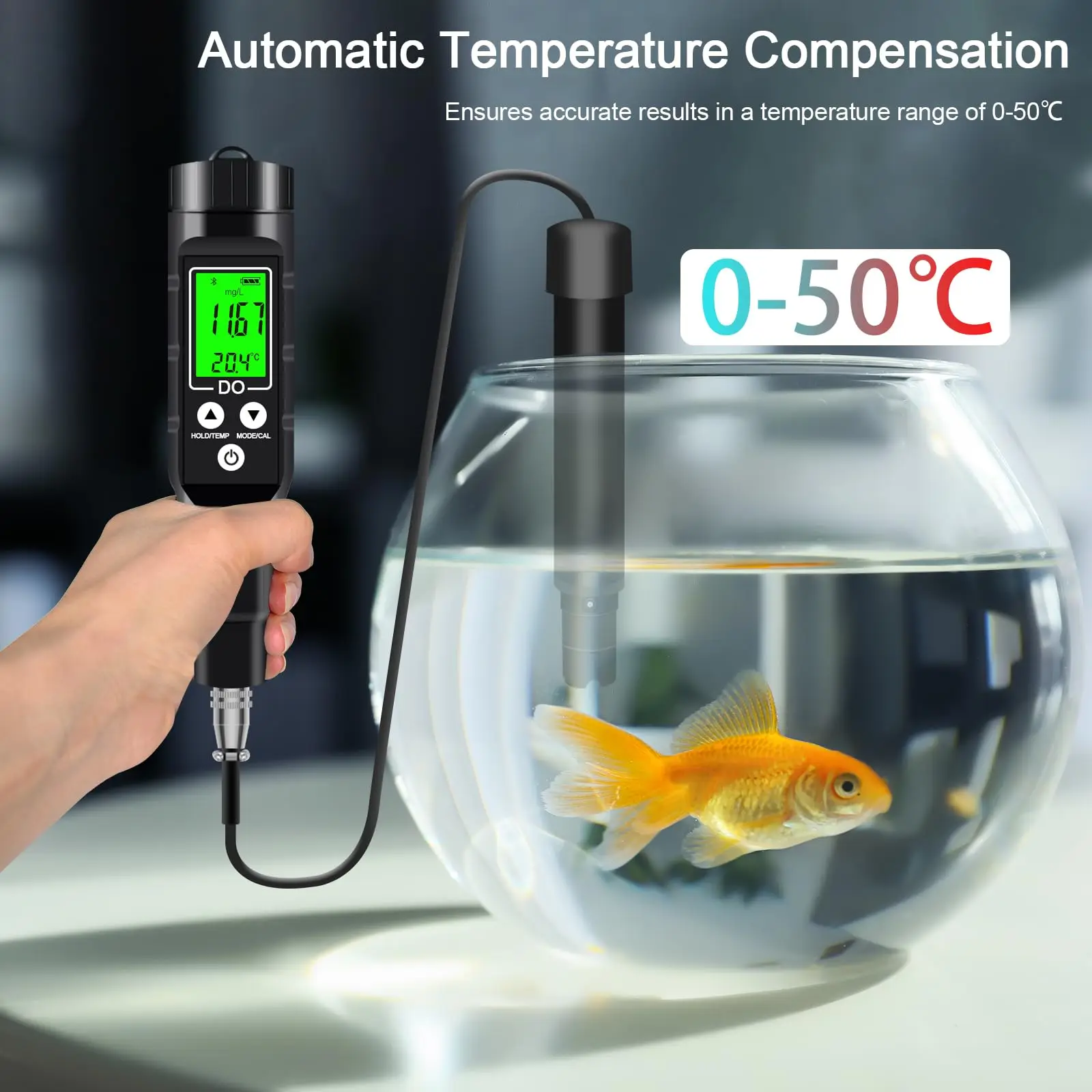 Imagem -04 - Medidor de Oxigênio Dissolvido com Bluetooth Kit de Teste com Fluido de Enchimento de Eletrodo Support Data Save View Print