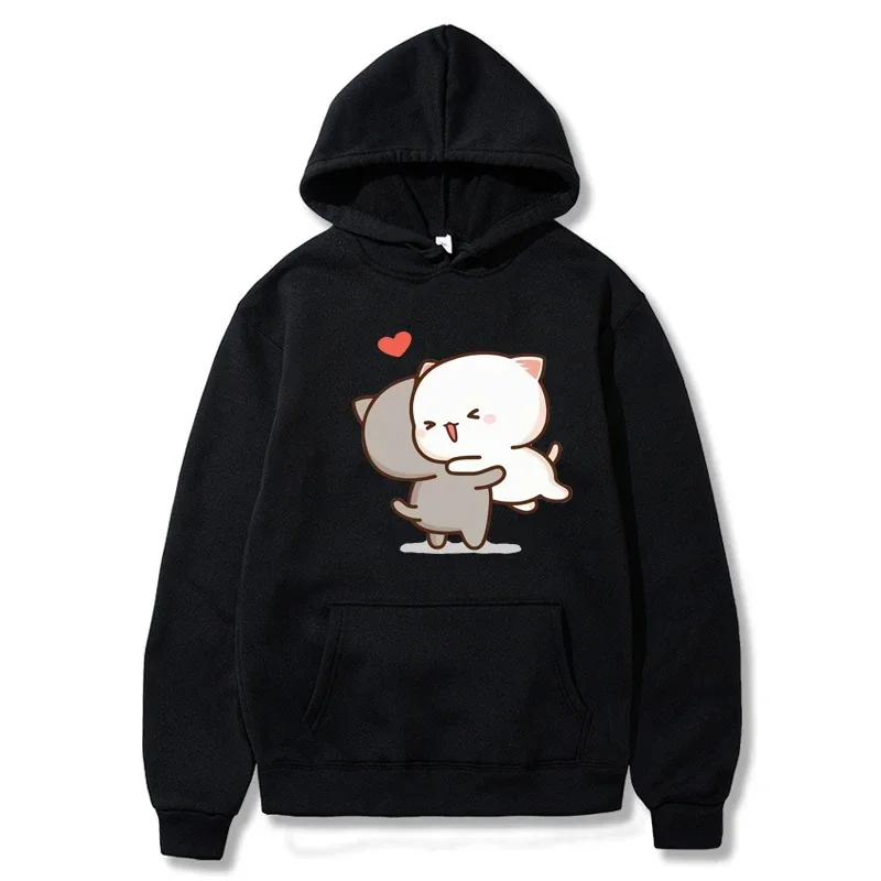 Peach And Goma Cartoon Print Men/Women Hoodie Casual Oversized Pullover Popular Sweatshirt Fashion Trend Unisex Clothing