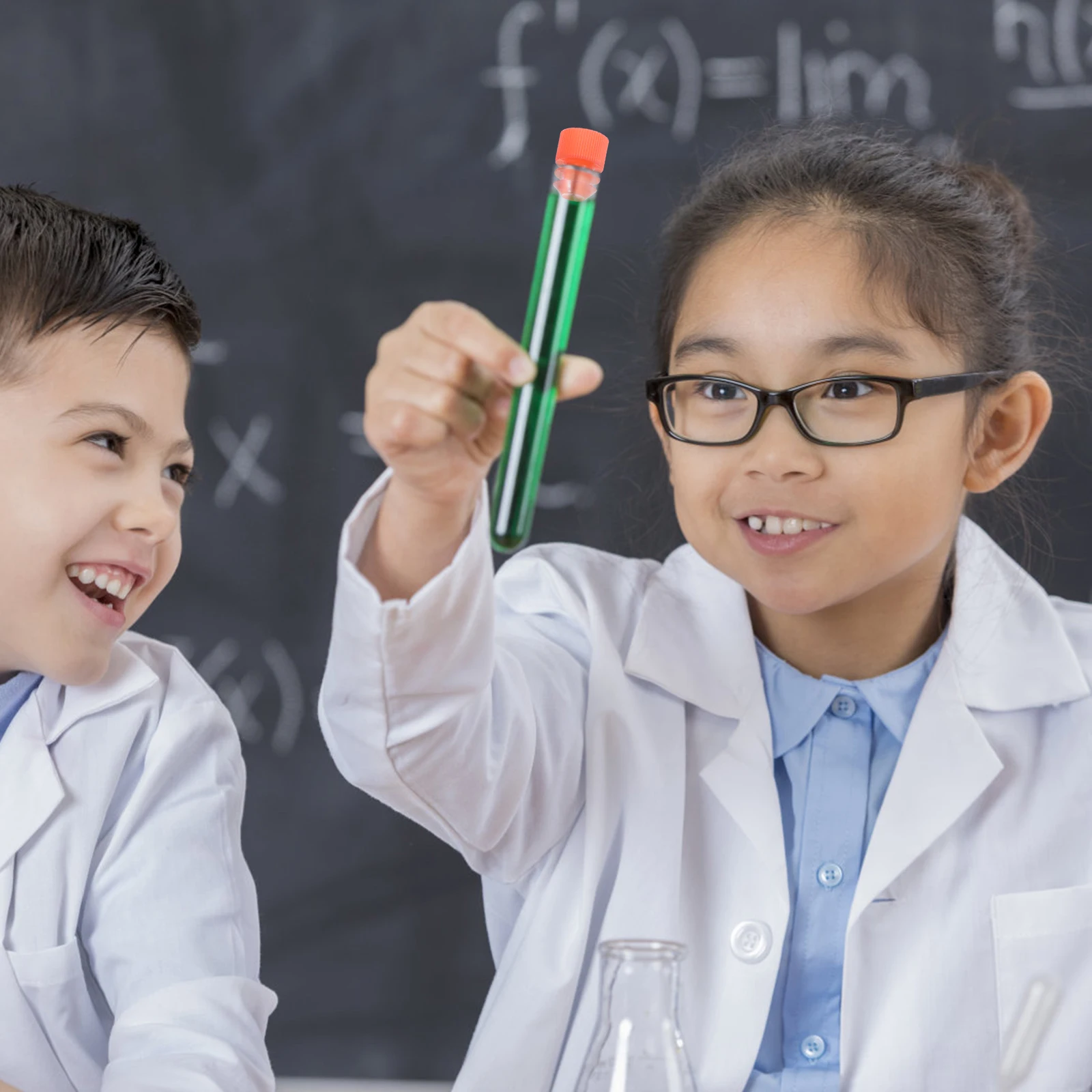 

40 Pcs Screw Cap Test Tubes Scientific Experimental Plastic with Lids