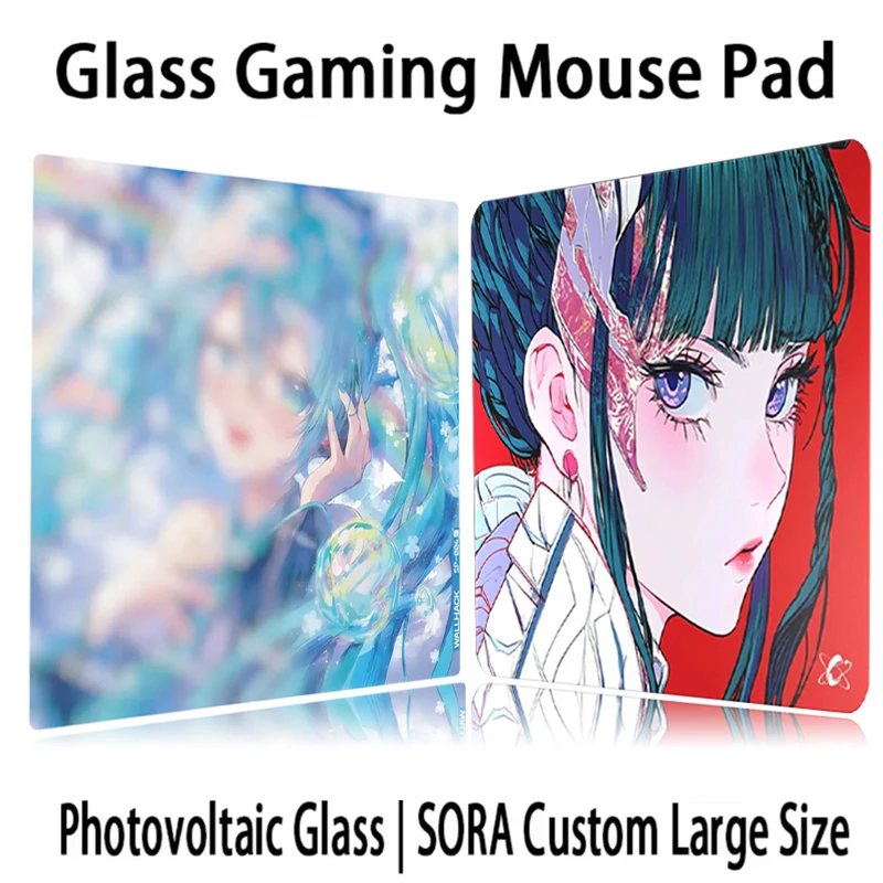 Anime Akira Gaming Glass Mousepad YUME Smooth Frosted Surface Desk Mat Tempered Upgrade FPS Office Custom Gamer Accessories Pad