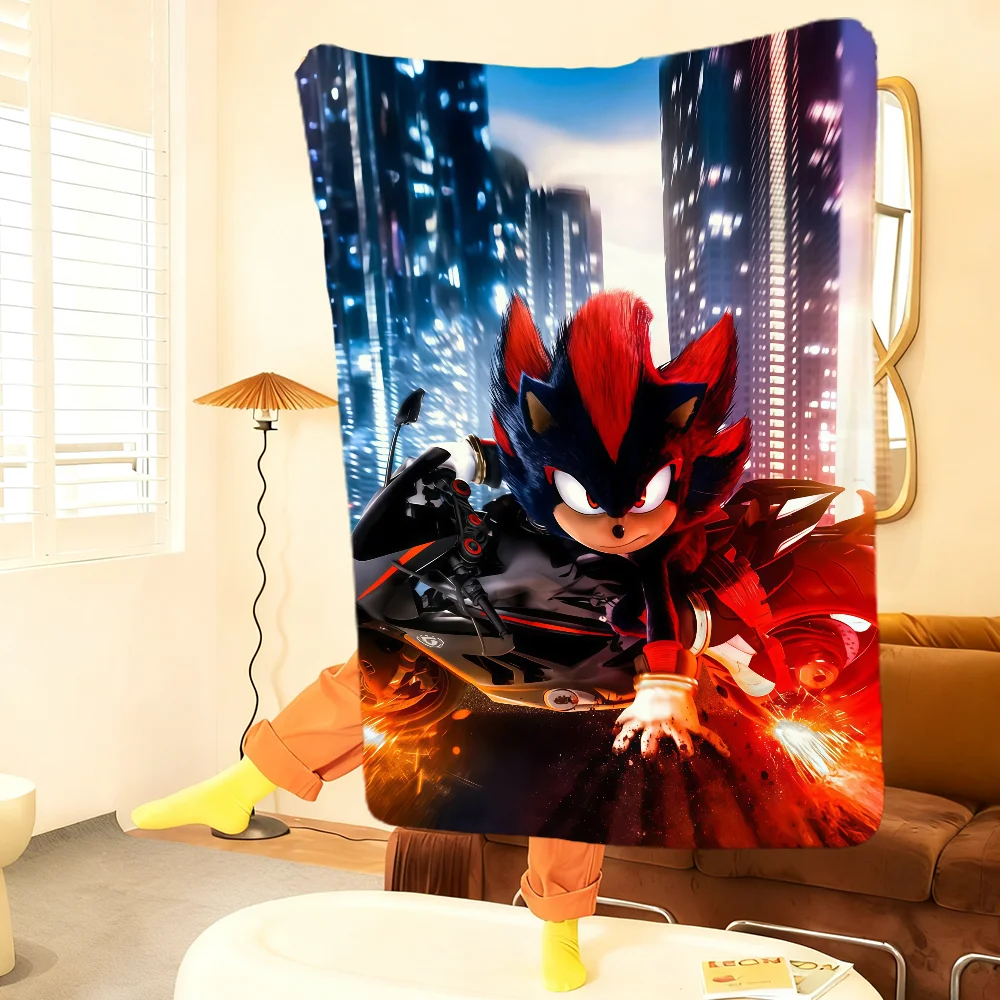 S-Shadow-W the Anime Cute Blanket Throw Super Cosy H-Hedgehog Plush Living Room Sofa Couch Childish Birthday Gifts