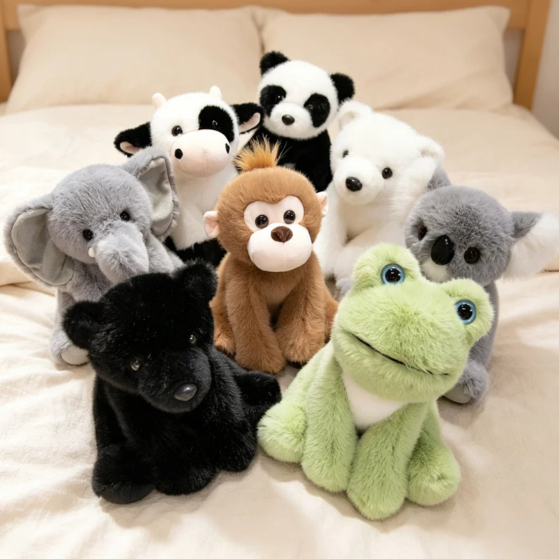 22cm Cute Sitting Animal Series Plush Doll Panda Koala Monkey Cow Frog Bear Plush Toy Soft Stuffed Animal Birthday Xmas Gift