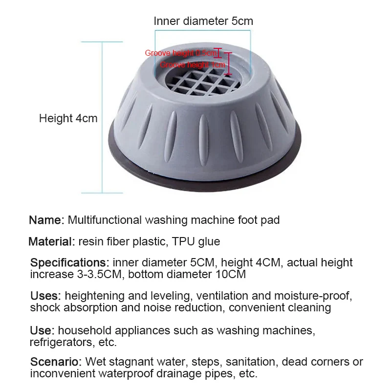 /4pcs Anti-Vibrations-Fuß polster Gummi matte Slipstop Silent Universal Waschmaschine Kühlschrank Stütz dämpfer stehen