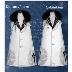 Game Genshin Impact Fatui Cosplay Costume Doctor Arlecchino The Captain Tartaglia Marionette Pulcinella Columbina Cosplay Cloak