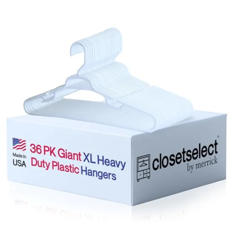 

19-дюймовые пластиковые вешалки XL, сверхпрочные вешалки Merrick XL, 36 штук