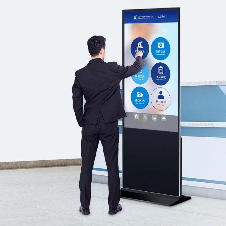 Digital signage advertising kiosk screen device 55-inch indoor OEM advertising kiosk media player, touch screen LCD