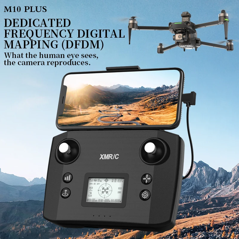 M10 HD 듀얼 카메라 드론, 지능형 Lidar 장애물 회피, GPS 전문 드론, 리모컨 거리 4000m, 4K