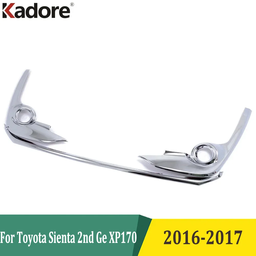 For Toyota Sienta 2nd Ge XP170 2016 2017 ABS Chrome Front Bumper Decoration Cover Trim Exterior Accessories Car Styling