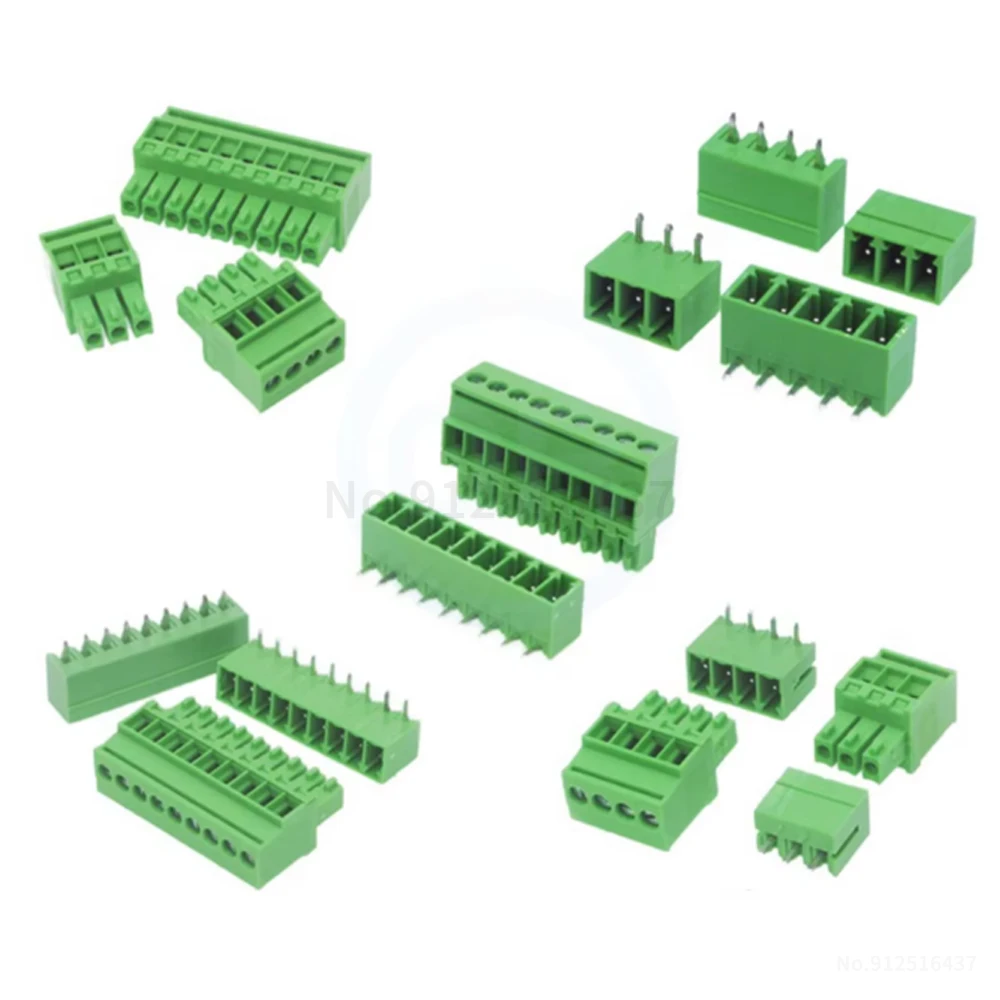 (5 Sets) KF 2EDGKA + V R 3.81mm Riser Plug Terminal Side Outlet Right Angle Straight Pin Male and Female Set 2-24P 15EDGKA 3.81