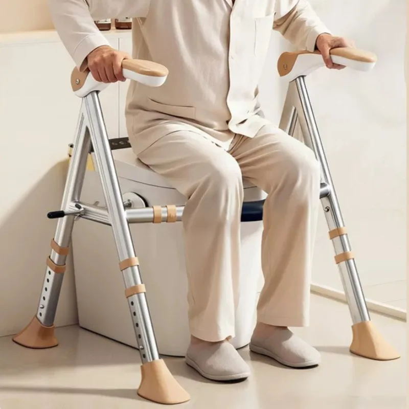 Barrier-Free Toilet Safety Rails for Elderly, Bathroom Handrail Grab Bar, Anti-Fall Support Assist Frame for Toilet Standing Aid