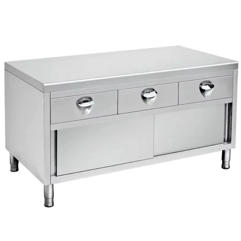 Restaurant Commercial Food Preparation Workbench Kitchen Cabinet with Drawers Stainless Steel 304 Kitchen Locker