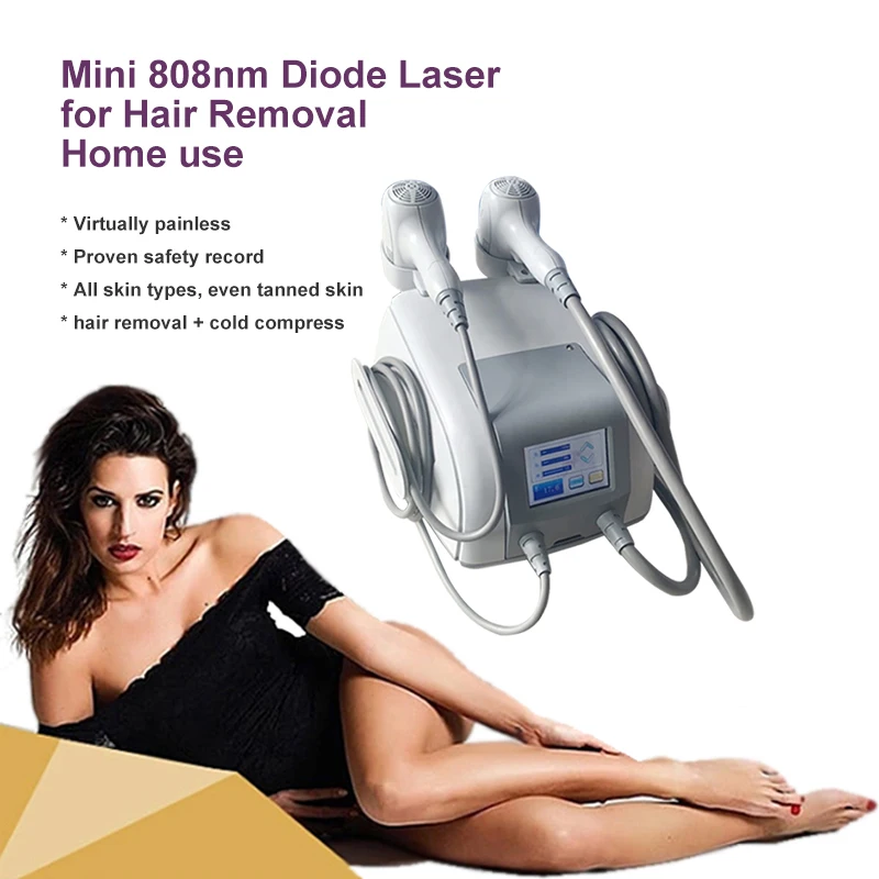 

Mini 808 Laser Diode Hair Removal Machine Painless Cooling Epilator Professional Laser Depilator for Woman & Man House Device