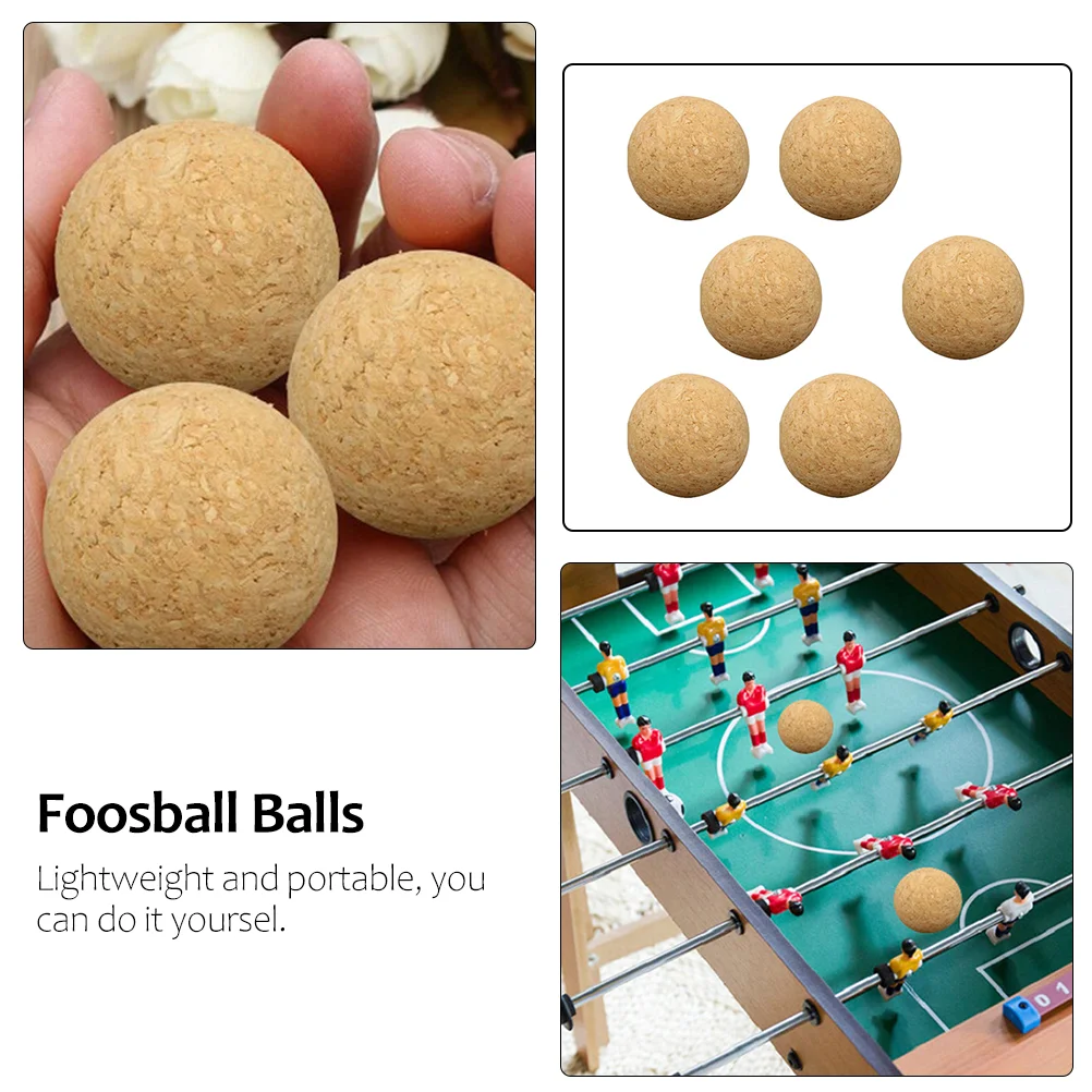 6 قطع من كرات كرة القدم الاحترافية Peboim Matrakeels Foosball الفلين كرات متعددة الوظائف قابلة للاستبدال