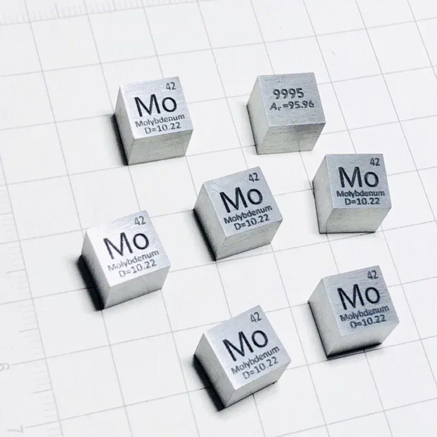 

99.95% высокочистый молибденовый Металл Mo резной элемент Периодическая таблица 10 мм куб
