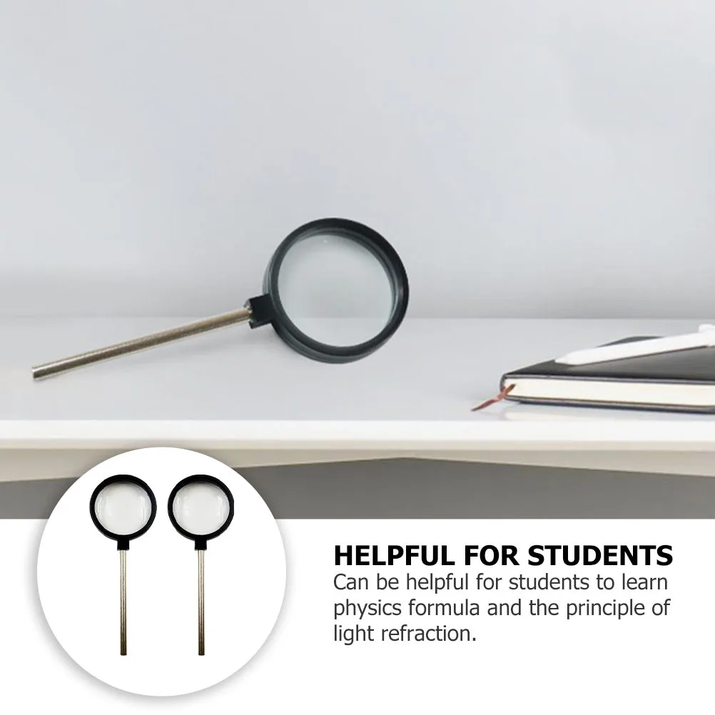 

2Pcs Physics Lens Kit Premium Handheld Optical Concave Convex Lens Set for Teaching Aids Physical Experiment Learning Education
