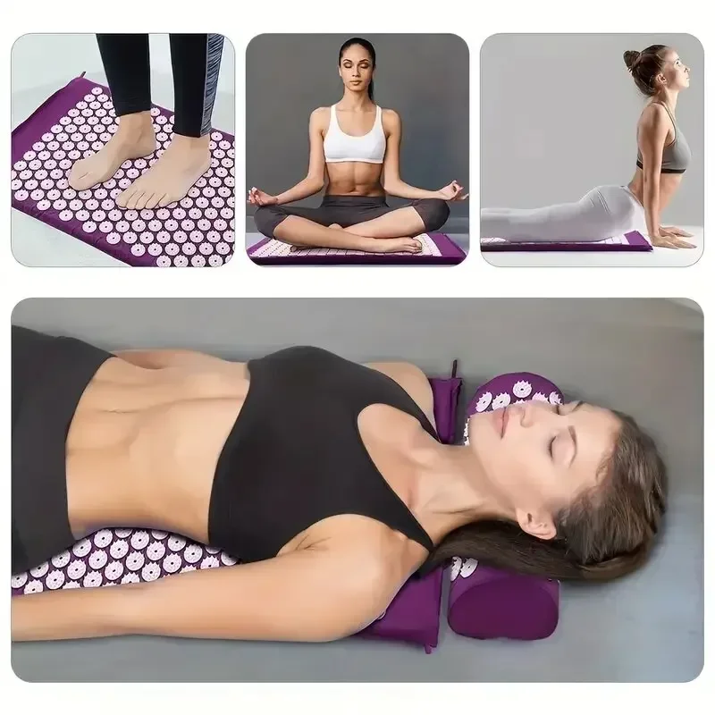 Hot Sales Acupuncture pad acupressure pillow fitness exercise mat lotus mat yoga supplies Pillow for Home Purple