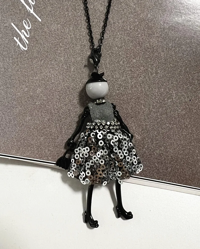 6 Colors New Fashion Doll Baby Necklace! Winter Various Colors fur Doll Key Chains Women Femme Accessories Jewelry Female Gifts