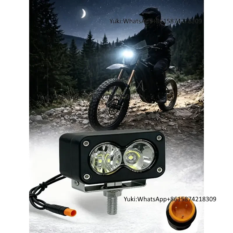 Baja Light Plug & Play Motorcycle LED Light 3PIN Yellow Connector Universal Mount IP67 Waterproof Off Road ATV Dirt Bike