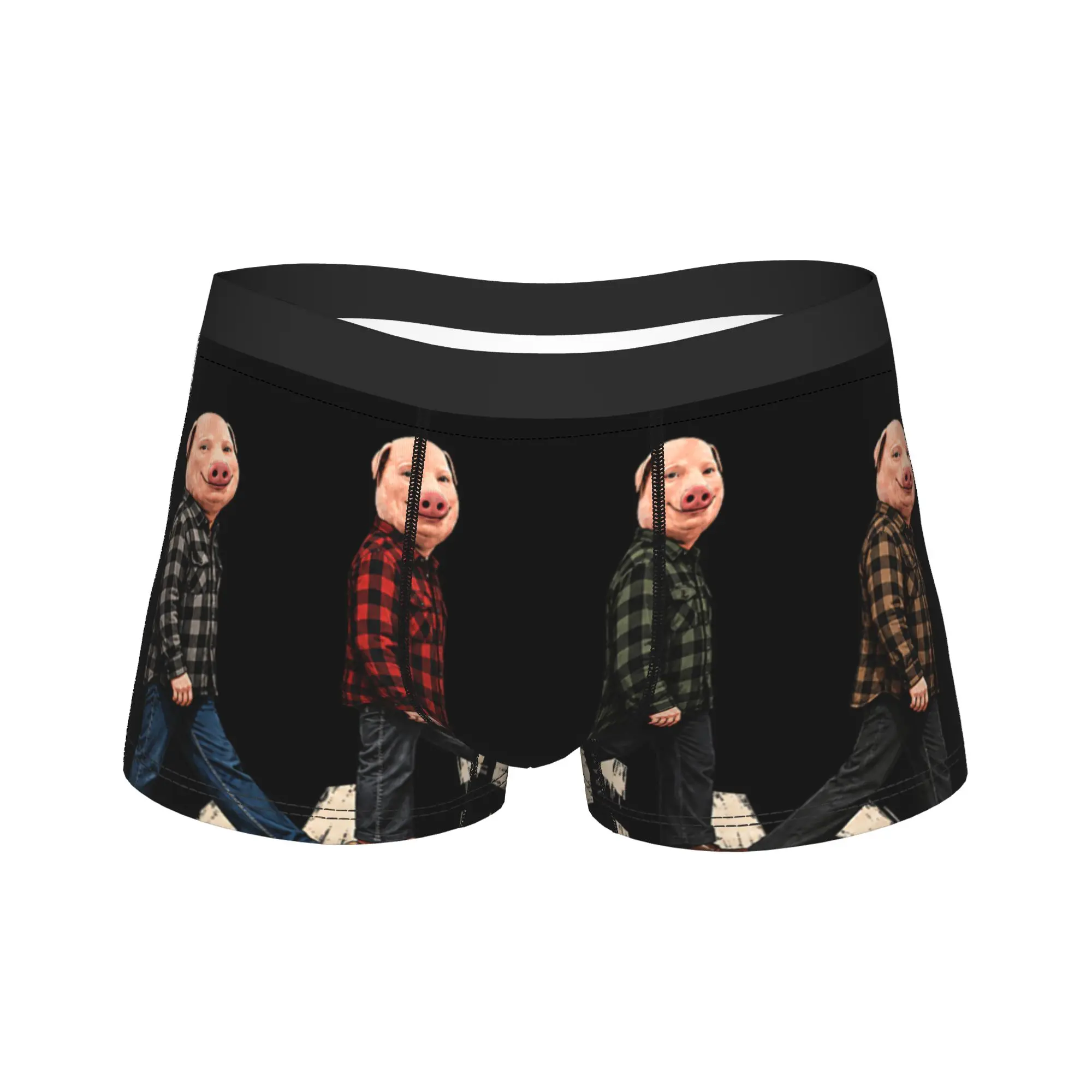 John Pork Crosswalk Crossing Funny Memes Dank Viral Brainrot Shorts Briefs  Underwear High Quality Men Elastic Boxer Shorts