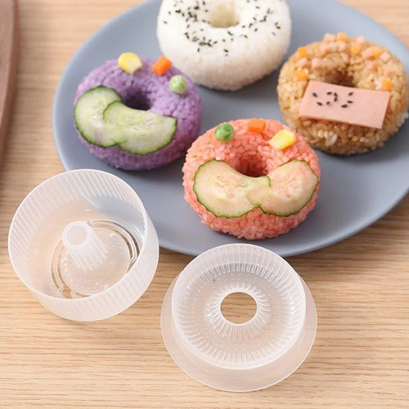 2PCS Creative Sushi Donut Shape Maker Rice Ball Mold Home Non-Stick Rice Mold