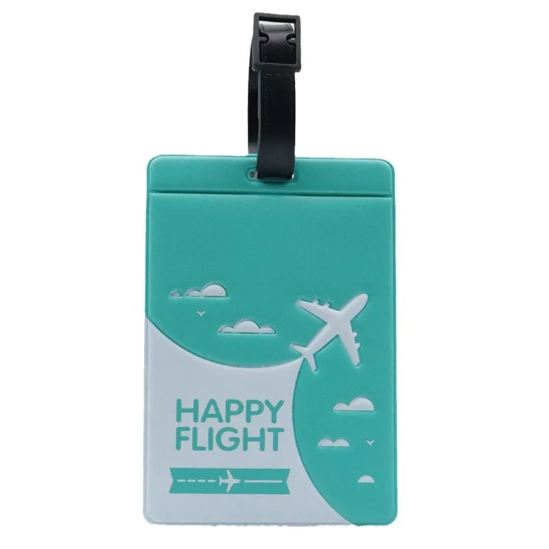 New Happy Flight  High Quality Travel Accessories Luggage Tag PU Suitcase ID Addres Holder Baggage Boarding Tag Portable Label