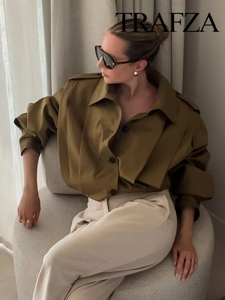 

HH Women's Summer Fashion Versatile Single Breasted Pleated Coat Female Elegant Casual High Street Long Sleeve Short Jacket