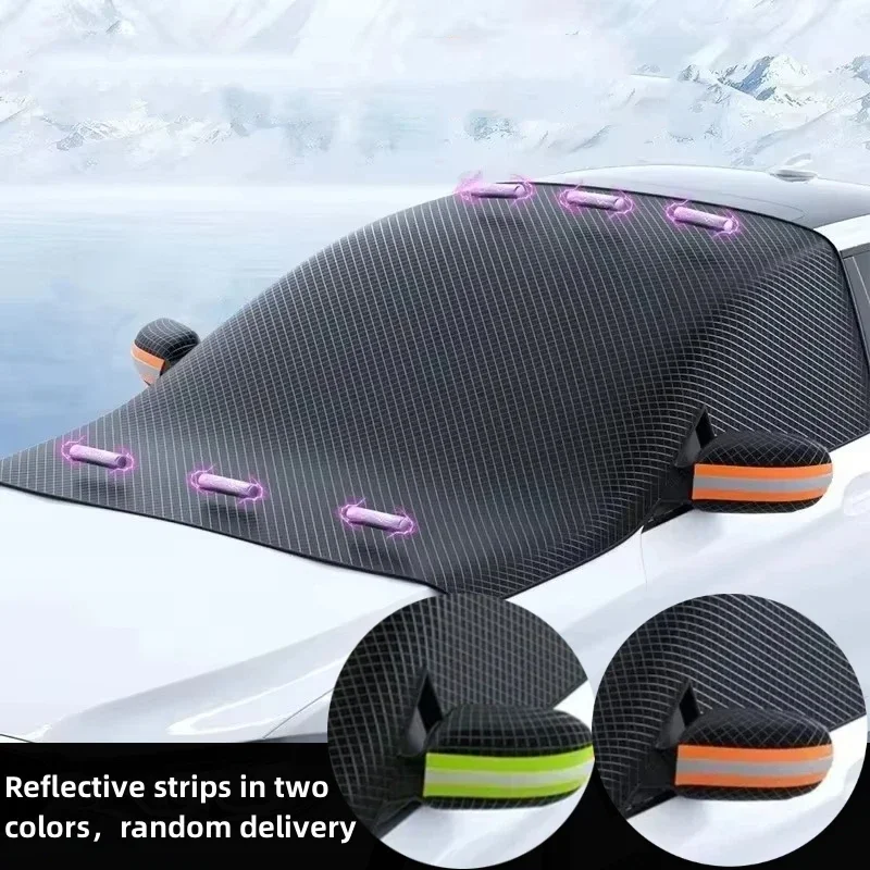 

Universal Suv Snow Protector Universal Car Windshield Snow Cover with Magnets Premium Oxford Cloth Frost Protection for Winter