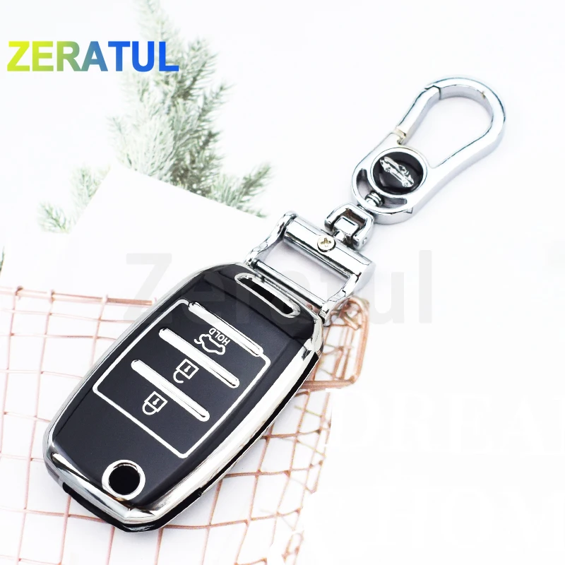 ปลอกหุ้ม3/4ปุ่มสำหรับ Kia picanto ceed Sorento Cerato K3 K4 K2 K5 Optima Forte Rio 3 Soul Sportage 4ฝาครอบเคสกุญแจรถยนต์ TPU