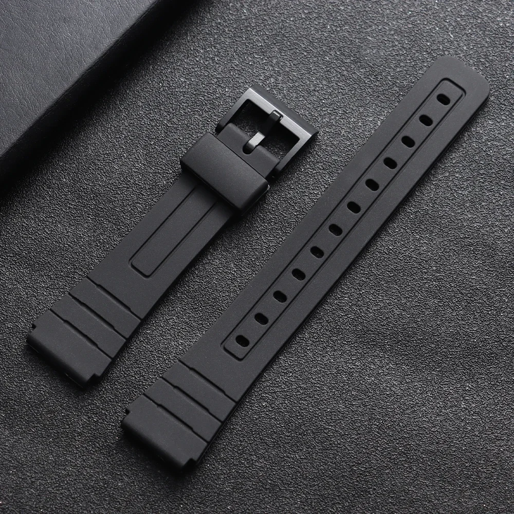 12/14/16/18/20/22mm Silikon-Uhrenarmband für Casio W800H SGW400 F91W F84 F105/108 A158/168 AE1200/1300 Band PU-Harz-Armband – Detail 13