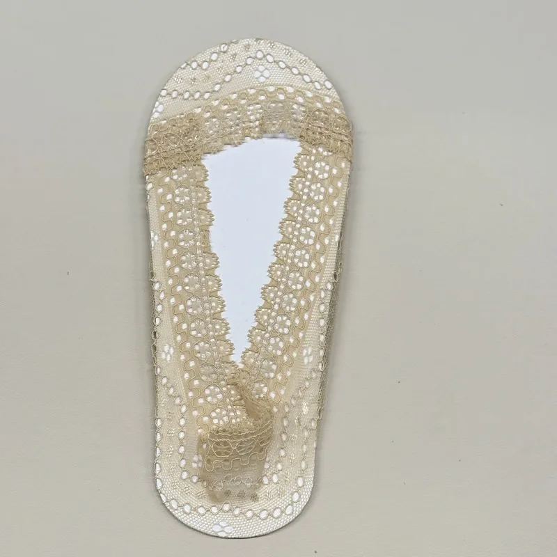 Lace Trimmed Invisible Socks For Women Breathable Skin Friendly No Show With Elegant Lace Design