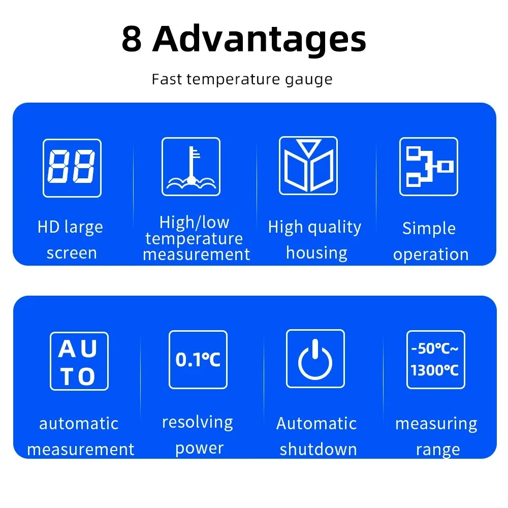 Termometr cyfrowy LCD typu K TM-902C, czarny, przemysłowy termometr z sondą termoparową
