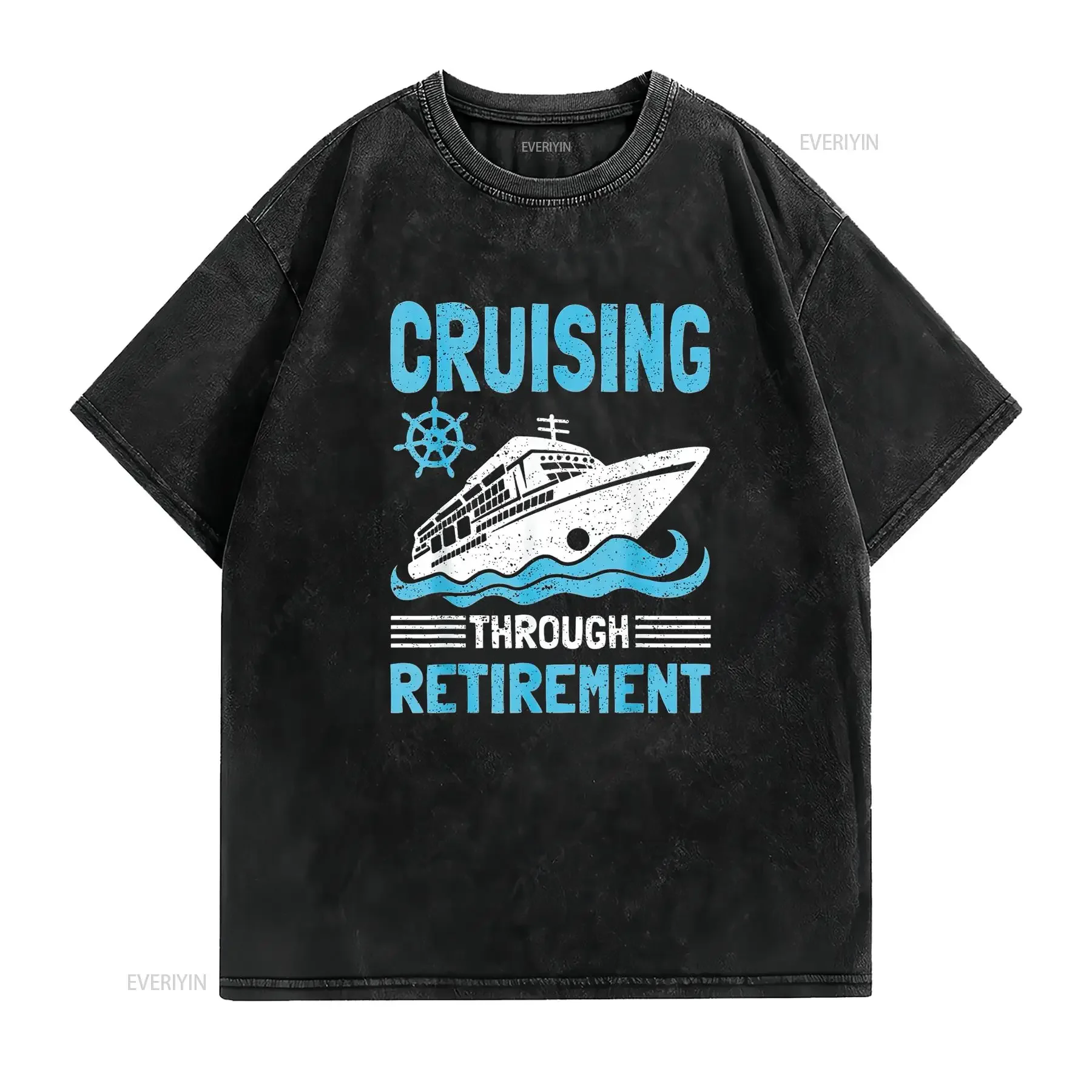 Cool Retirement Cruise Art Women Ship Retired Vacation T Shirt vintage Washed Slightly graphic fashion Soft Comfortable