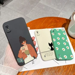 Case For Samsung A10 A10s A 10 Back Cover Fashion Daisy Liquid Silicone Soft Matte Shockproof Shell For Galaxy M01s M 01 s Funda
