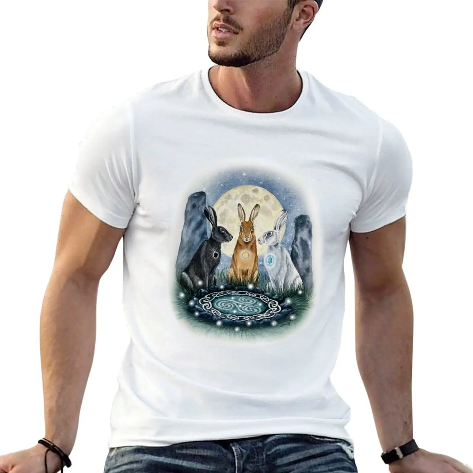 Meeting of Three Moons T-Shirt plus size clothes baggy shirts mens graphic t-shirts pack