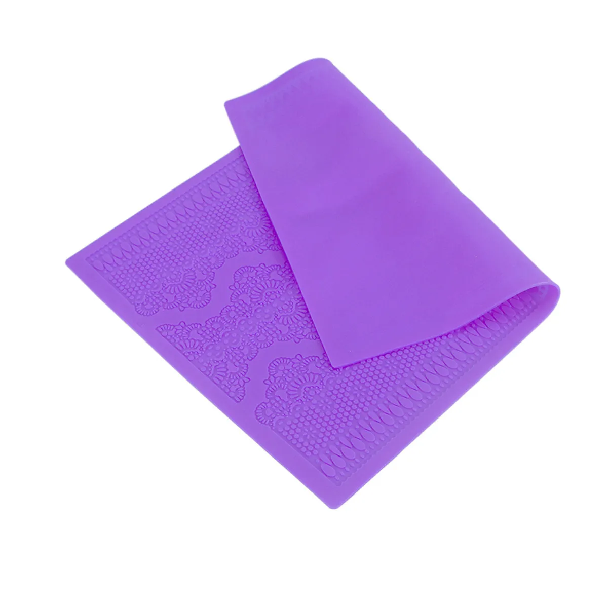 1pcs Silicone Mat Purple Food-Grade Cake Lace Fondant Mold For Baking Chocolate Jelly Dessert Decoration Kitchen Tool view 2
