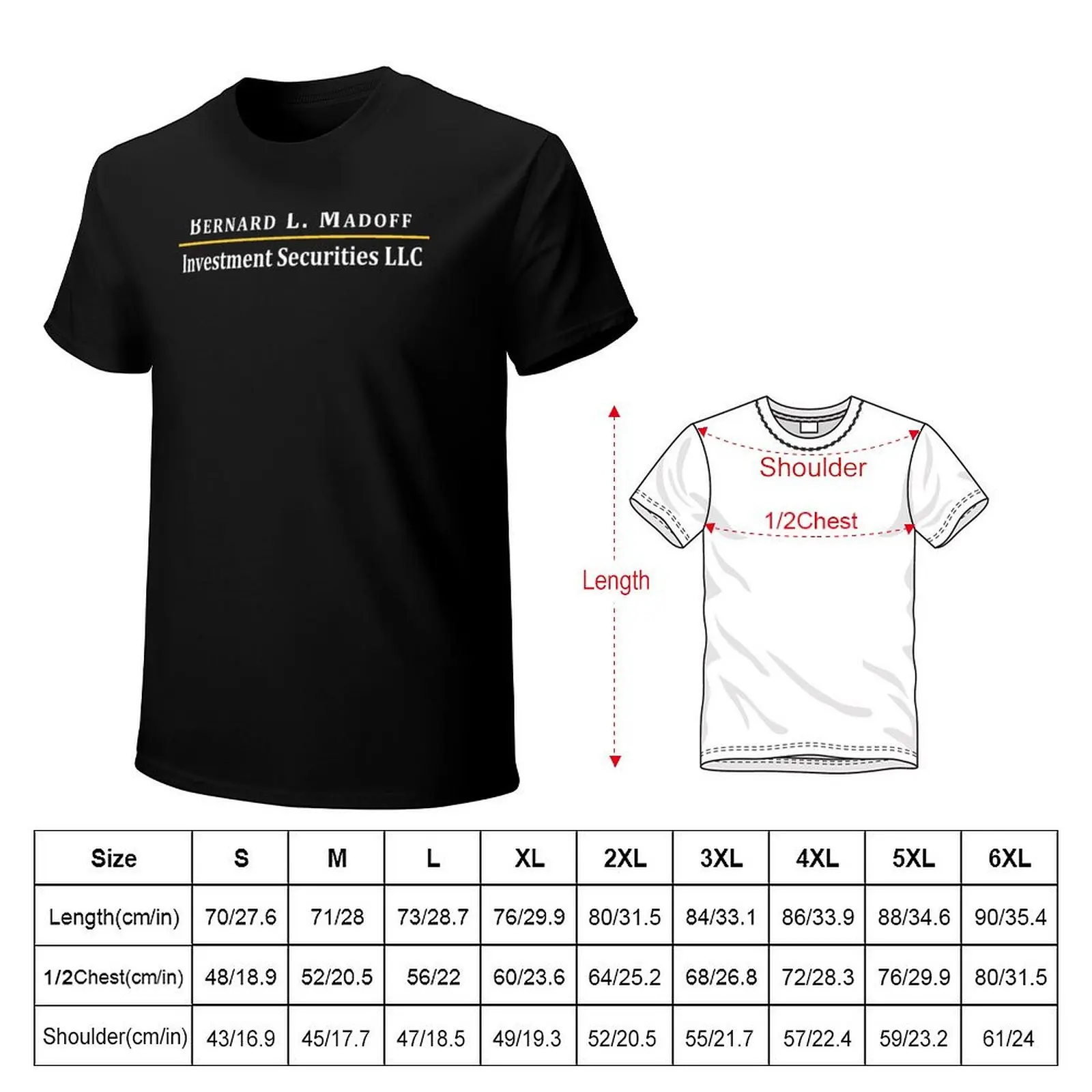 Bernard L. Madoff Investement Securities LLC T-Shirt plain quick drying cotton graphic tees vintage clothes mens t shirts