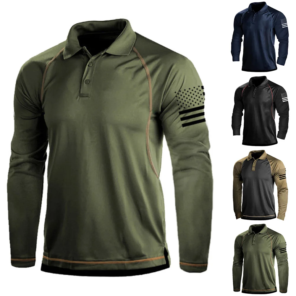 Collared Button Collar Casual Long Sleeve Mens Muscle Shirt Slim Fit Sports Workwear Business Top Army Green Regular Comfy