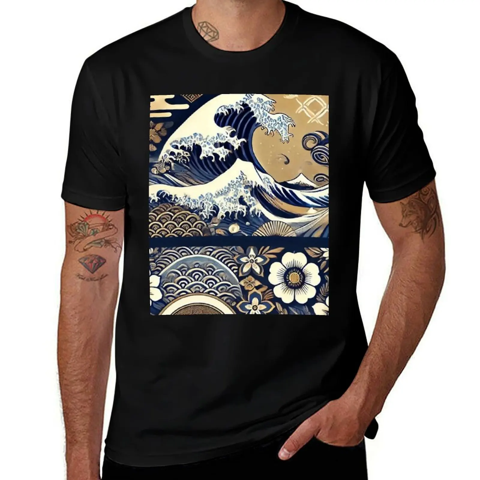 

A Japanese pattern design depicting the beauty of nature and tradition T-Shirt t shirts for man cotton