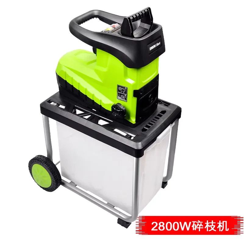 Household 2800W Electric Garden Shredder Mulcher Machine For Wood Waste Tree Branches Biomass Recycling Patio Yard Cleanup