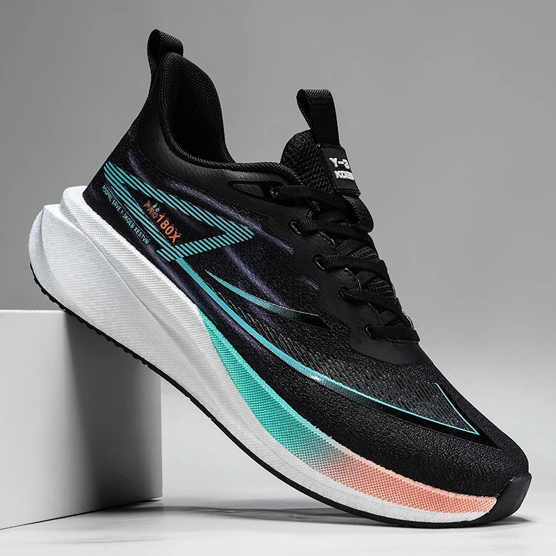 Men's Breathable Thick-Sole Carbon Plate Racing Running Shoes, Unisex Couple Matching Sneakers, Ideal for Daily Jogging, Profess