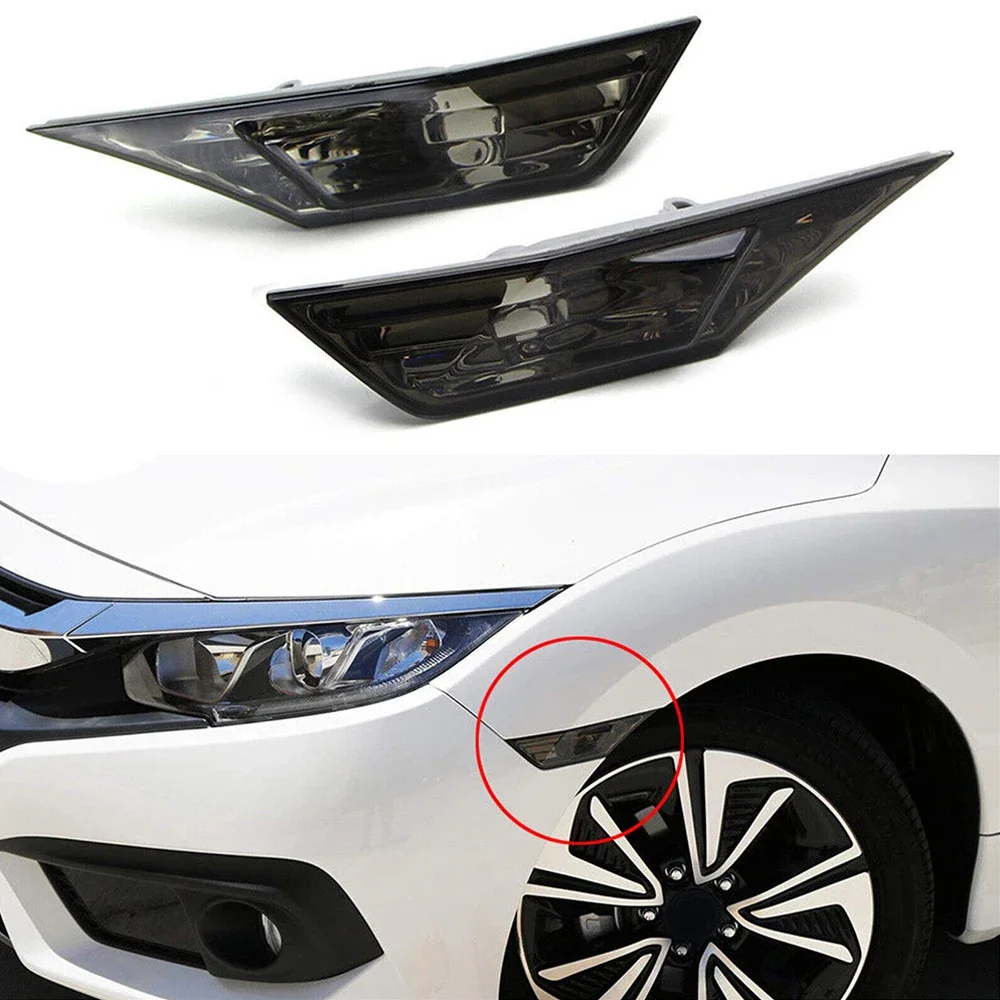 

2pcs Car Front Bumper Side Marker Lamp Signal Light Housing Reflector For Honda Civic 2016 2017 2018 2019 2020 2021 2022