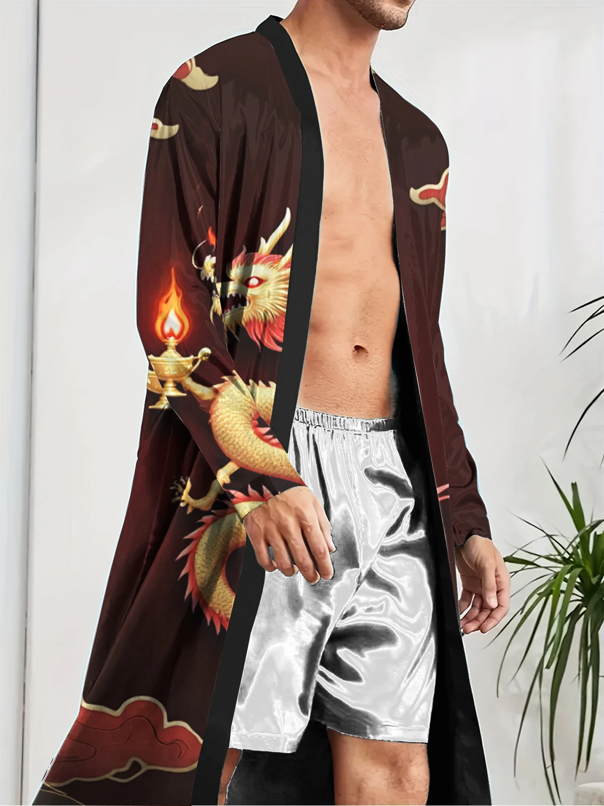 1pcs Men's Robes 2026 Spring/Summer Graphic Bathrobe man Shower robe Breathable dressing gown 3D Printed robe Funny pajamas