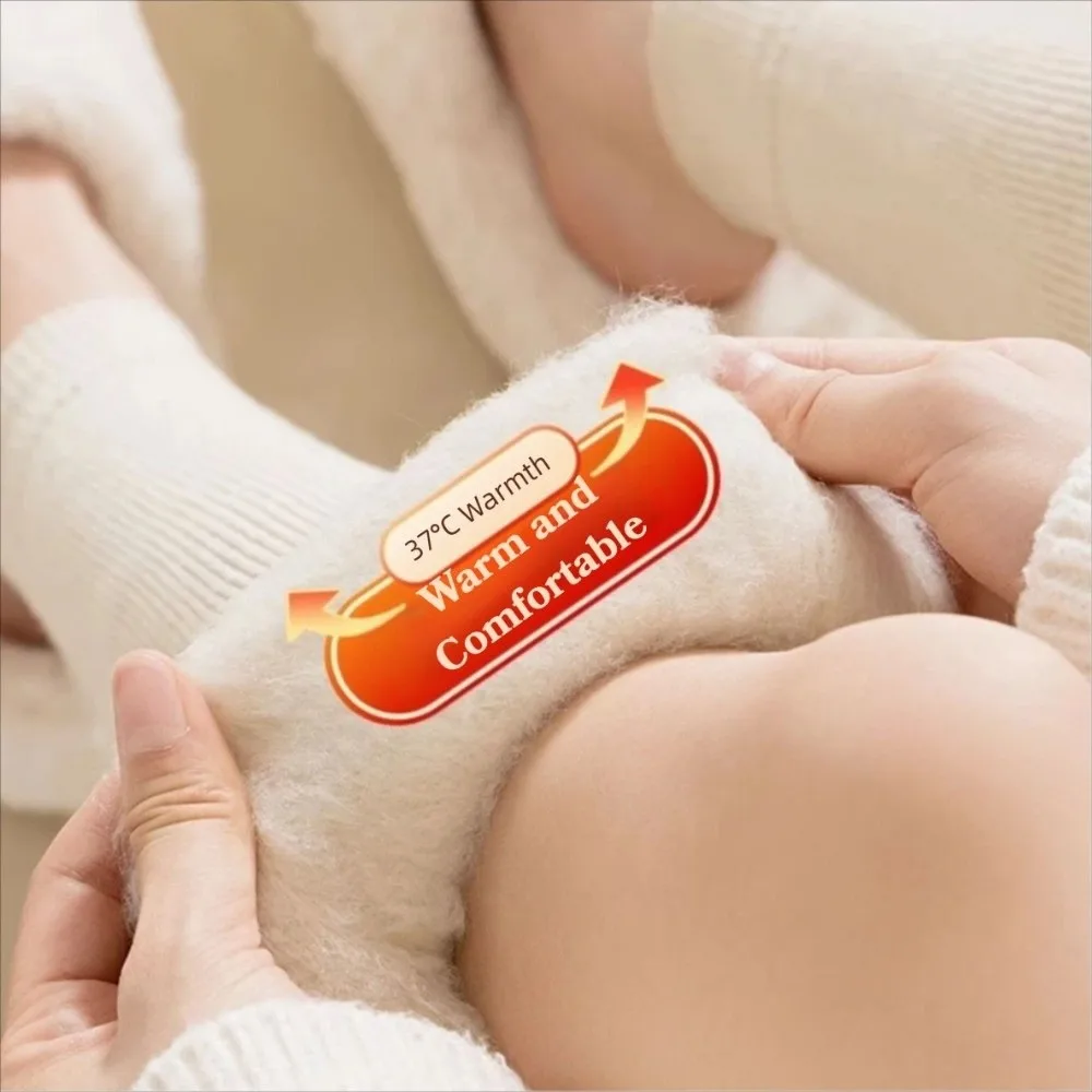 لينة رشاقته الدافئة الجوارب الطويلة بلون الصوف مبطن جوارب عالية في الركبة حماية الساق فوق الركبة جورب الشتاء