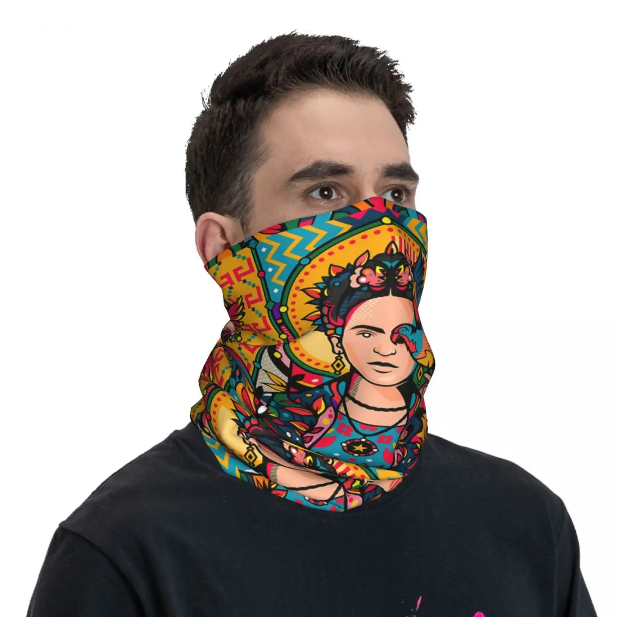 Artistic Features Scarf Neckerchief Neck Face Mask Polyester