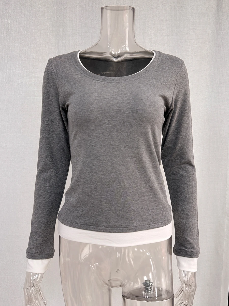 Hirsionsan Sommer Casual Patchwork Dünne T-shirts Frauen Modale Weiche Langarm T-shirts 2025, Neue Casual Weibliche Ästhetische Tops – Detail 11