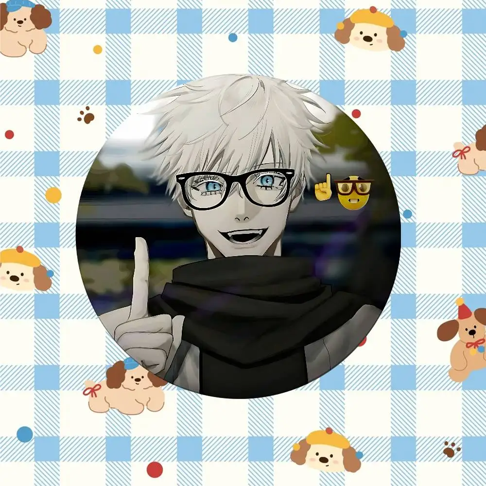 الكرتون G-Gojo Satoru شارات صفيح لينة زر دبوس بروش شارة معدنية مخصصة مجوهرات اكسسوارات قبعة حقيبة التلبيب