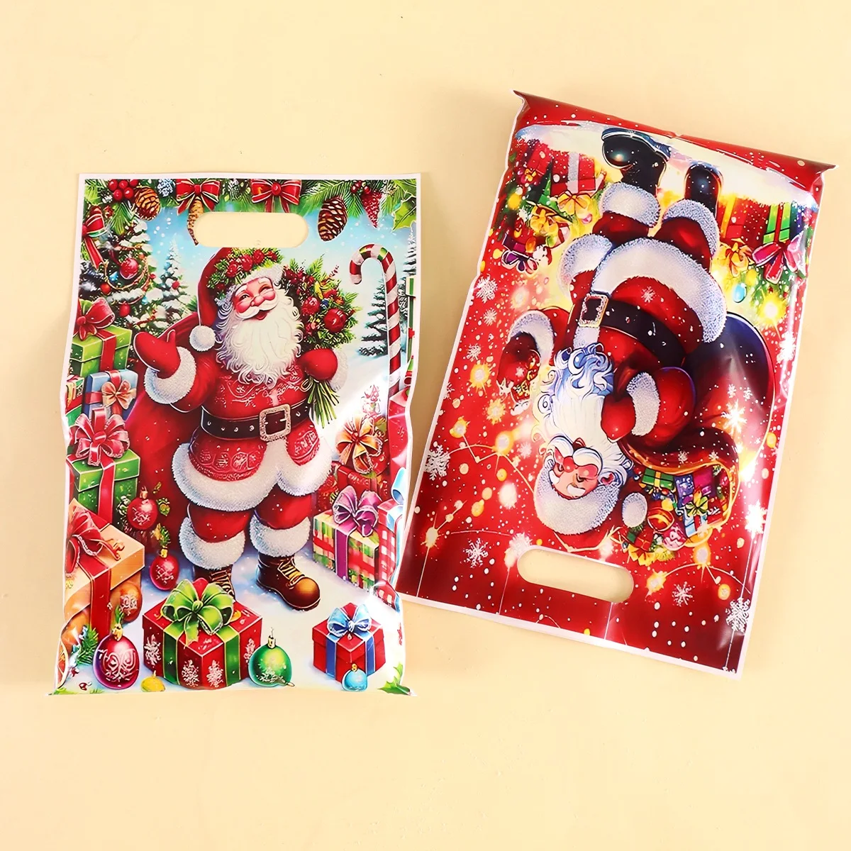 50 Stück Weihnachtsgeschenktüten Weihnachtsmann Tragetaschen Weihnachtsdekoration für Zuhause 2025 Geschenkverpackungsbeutel Navidad Natal Neujahr 2026 – Detail 5