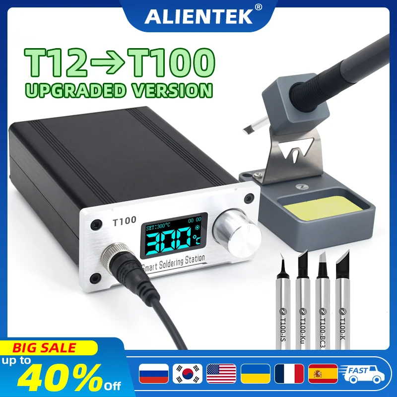 

T100 Soldering Station Adjustable Temperature Electronic T12 Smart Welding Station OLED Digital Soldering Iron Tools 110V/220V