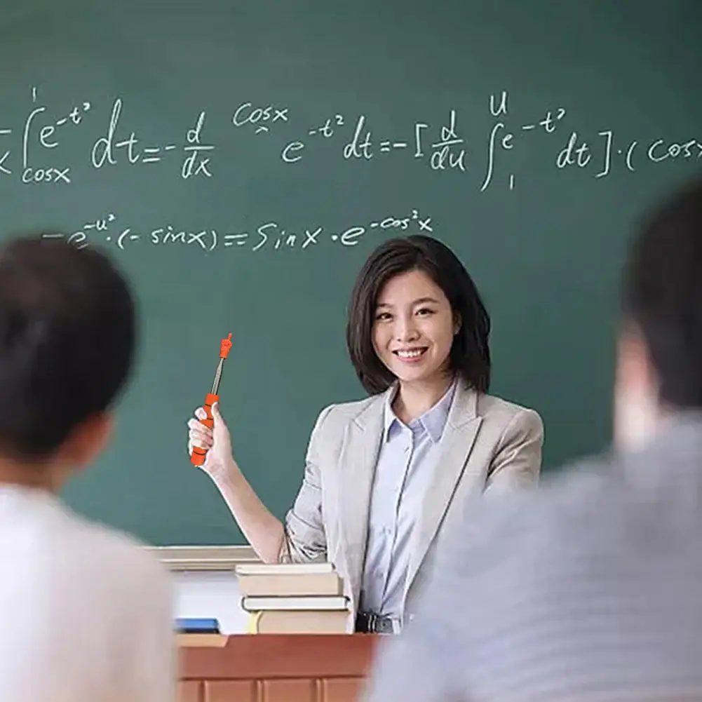 Fun Shape Finger Reading Stick Finger Pointer Stick Stainless Steel Telescopic Finger Pointer Stick for Teachers Ideal Classroom